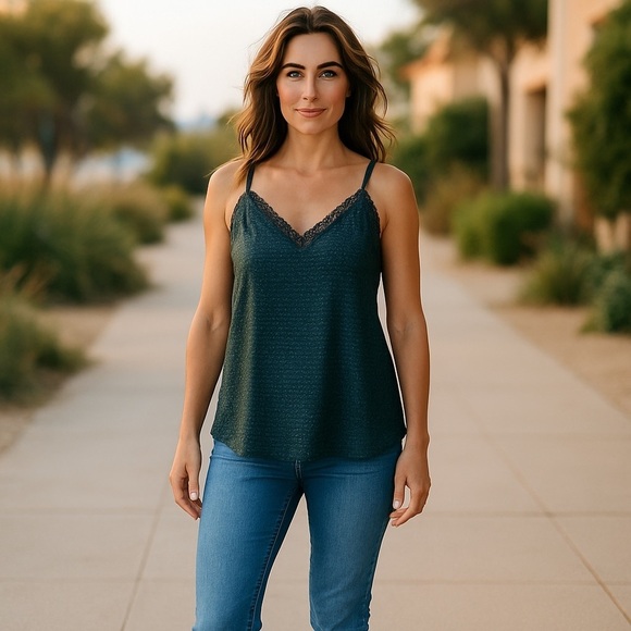 Lane Bryant Satin Cami 🐾 Size 18 | Animal Print Tank w/ Lace Trim - Picture 1 of 7